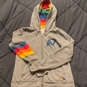 Aviator Nation Rainbow detail hoodie